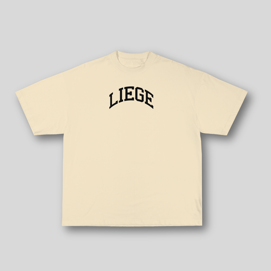 T-shirt Oversize Liège – Beige Crème & Noir | 100% Coton Bio Premium