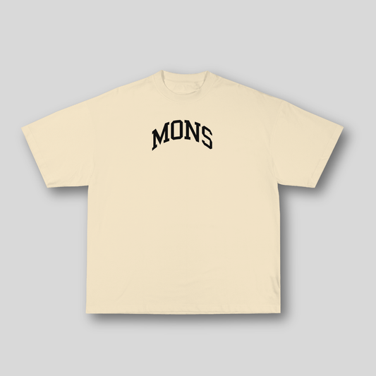 T-shirt Oversize Mons – Beige Crème & Noir | 100% Coton Bio Premium