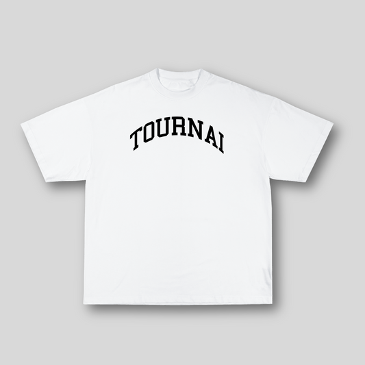 T-shirt Oversize Tournai – Blanc & Noir | 100% Coton Bio Premium