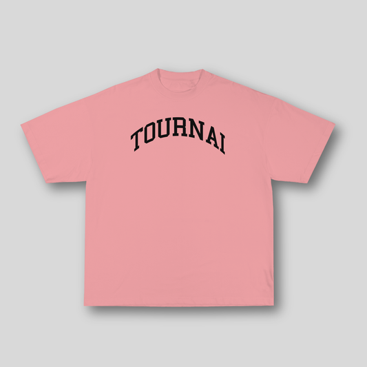 T-shirt Oversize Tournai – Rose & Noir | 100% Coton Bio Premium
