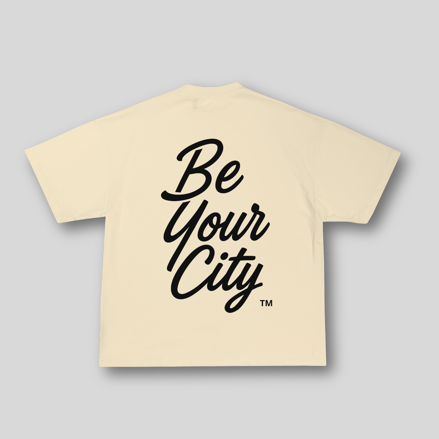 T-shirt Oversize Namur – Beige Crème & Noir | 100% Coton Bio Premium