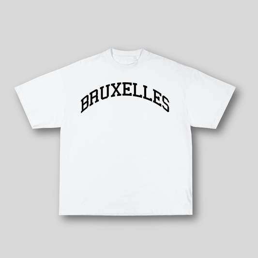 T-shirt Oversize Bruxelles – Blanc & Noir | 100% Coton Bio Premium