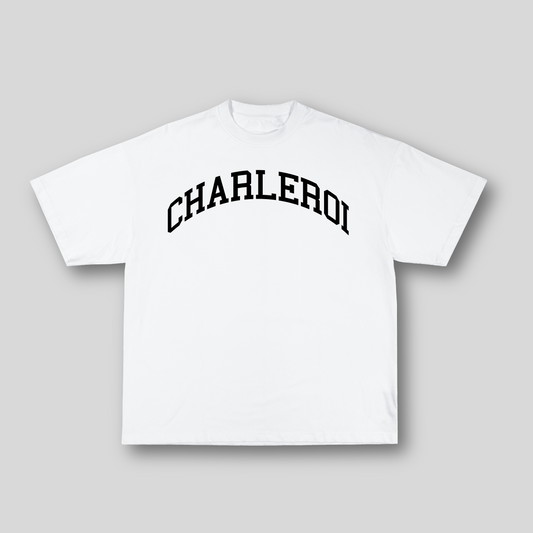T-shirt Oversize Charleroi – Blanc & Noir | 100% Coton Bio Premium