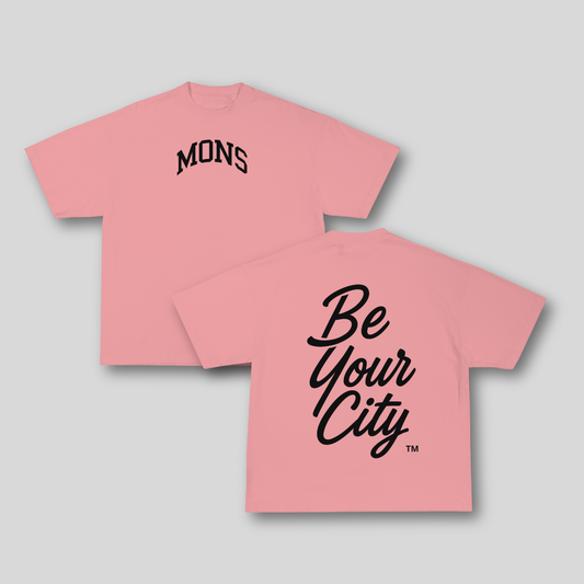 T-shirt Oversize Mons – Rose & Noir | 100% Coton Bio Premium