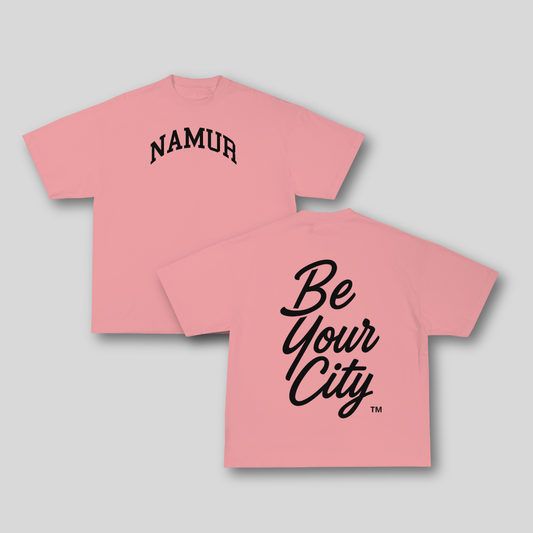 T-shirt Oversize Namur – Rose & Noir | 100% Coton Bio Premium